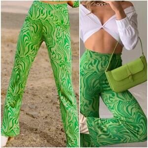 Paloma Wool Claudia Pants Green Swirl knit size Small